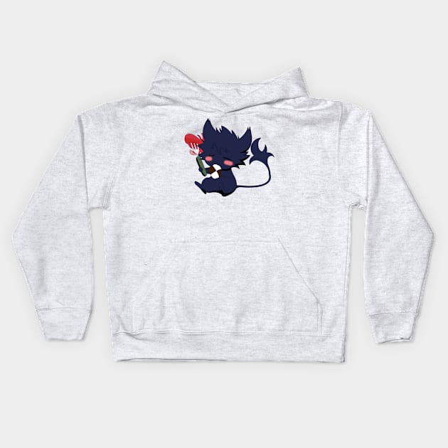 Servamp - Kuro Cat Eating Kids Hoodie by oneskyoneland